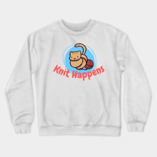 Knit Happens Silly Cat Crewneck Sweatshirt